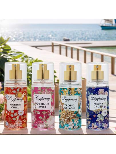 Ligspring زجاجة رذاذ معطر مازال بسيط ومحمول للمنزل 1 قطعة/88 مل، يحتوي على روائح الجوز والبيونية والغابة الاستوائية والمحيط وغيرها من الروائح الزهرية الطبيعية والنقية، مصنوع من مكونات طبيعية، رائحة متواصلة، مناسب لديكور غرفة النوم وعطر السيارة...