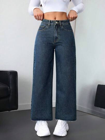 SHEIN ICON بنطلون جينز كاجوال ، بسيط وأنيق للارتداء اليومي