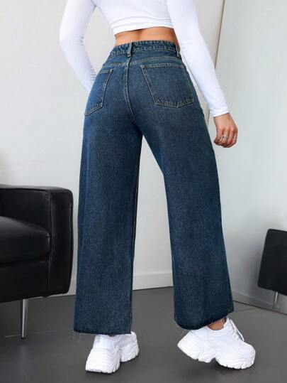 SHEIN ICON بنطلون جينز كاجوال ، بسيط وأنيق للارتداء اليومي