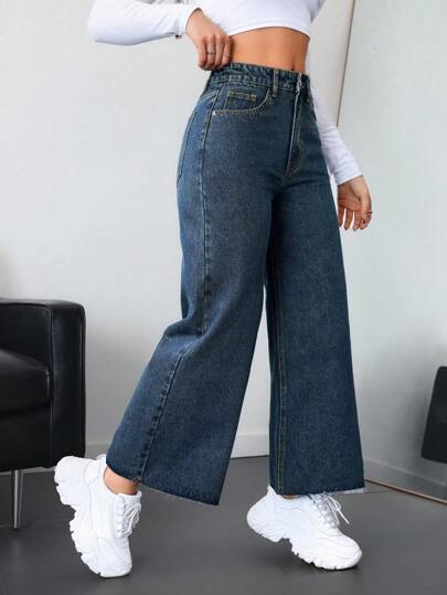 SHEIN ICON بنطلون جينز كاجوال ، بسيط وأنيق للارتداء اليومي