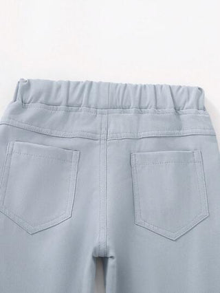 SHEIN بنطلون أبيض للأولاد متين الخصر لارتداء في الخارج، الشاطئ، الحفلات في فصول الربيع والخريف والصيف
