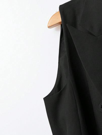 SHEIN Clasi طقم فستان أنيق نسائي بلا أكمام، قطعتين