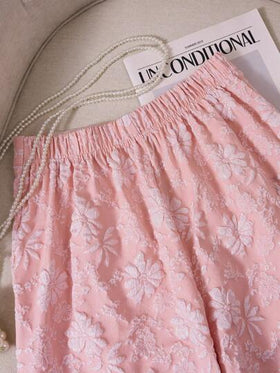 SHEIN LUNE شورتات جاكار أنيقة للمرأة للمكتب أو التنقل ، صيفي