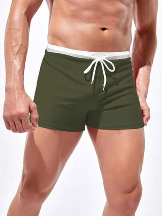 Manfinity Swimmode شورت سباحة رجالي ذات لون متباين مع رباط سحب