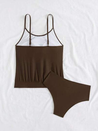 طقم تانكيني حريمي Swim Lushoire نساء بدلة سباحة عطلة شاطئ بحزام رفرفة رفيع مع تصميم معقود أمامي