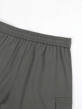 Manfinity Homme شورتات كاجوال متعددة الجيوب للرجال، شورتات أنيقة وعصرية بطول الركبة