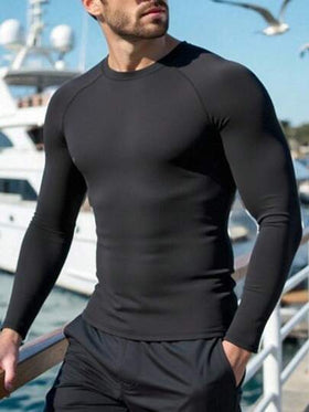 Manfinity BRENVOR 1 قطعة غطاء رياضي لليد الرجال من نوع مادة رغلان بأكمام للحماية من الشمس، وقاية من الشمس
