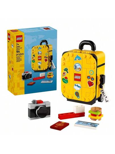 LEGO مجموعة كتل البناء حقيبة سفر صفراء ليغو 40817، هدية رائعة للأطفال
