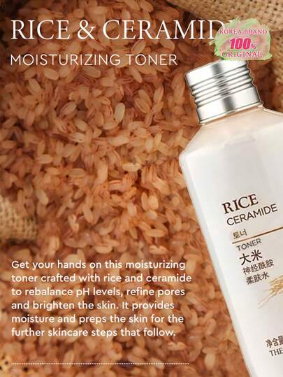 The Face Shop منعم خزفي مرطب للشقوق، ترطيب عميق، يحتوي على مستخلص الأرز، ترطيب طبيعي، له تأثير تفتيح، مستحضرات تجميل كورية، 150 مل/5.07 أونصة سائلة، طقم هدايا
