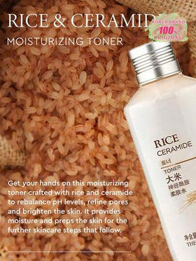 The Face Shop منعم خزفي مرطب للشقوق، ترطيب عميق، يحتوي على مستخلص الأرز، ترطيب طبيعي، له تأثير تفتيح، مستحضرات تجميل كورية، 150 مل/5.07 أونصة سائلة، طقم هدايا