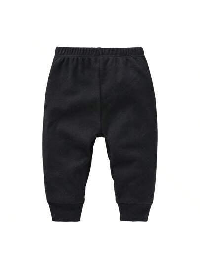 3 قطع بنطال قطني للأطفال الرضع خصر مطاطي أساور المعصم من الطقم