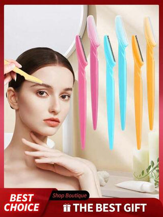 أدوات إزالة شعر الحواجب، ماكينة حلاقة موفرة للشعر بغطاء دقيق، أداة تنظيف البشرة عن طريق التقشير(ألوان عشوائية) للنساء والرجال