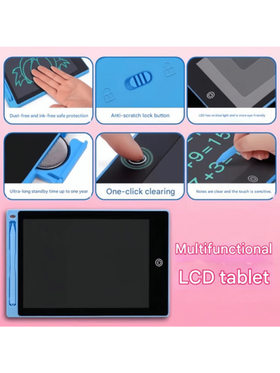 لوحة كتابة بحجم 6.5 بوصة/8.5 بوصة/10 بوصة/12 بوصة ، لوحة الخربشة، لوحة رسم محمولة، لوحة كتابة إلكترونية، لوحة رسم قابلة للمسح، قابلة لإعادة الاستخدام، مناسبة للفن والحرف، المنزل، المدرسة والمكتب