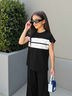 Firerie Kids Firerie Kids مجموعة ملابس علوية وبنطلون فضفاضة ملونة لفتيات صغيرات، ملابس يومية عصرية، وصول جديد ربيع/صيف 2026