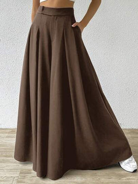 SHEIN EZwear بناطيل كاجوال برقبة واسعة باكسسورات ملفوفة، ربيع/صيف