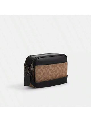 Coach حقيبة كروس بودي جلدية جراهام 23 حقيبة كتف صغيرة للرجال مع حزام قابل للتعديل