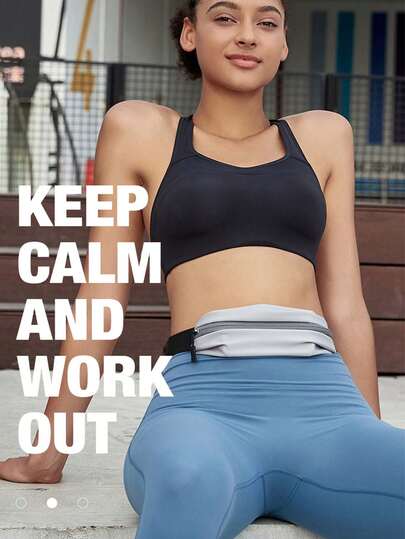 حقيبة الخصر الكبيرة 7 بوصة مقاومة للعرق، سحاب مرتد للضوء، حبل للربط للركض