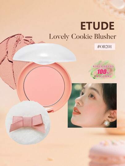 ETUDE كريم أحمر الخدود كوكي OR201 بلون المشمش والبازلاء، بودرة ناعمة تضفي لوناً جذاباً وساحراً على الخدود، لامع وطبيعي، ثابت لفترة طويلة، سهل الاستخدام، مستحضرات تجميل كورية، 4 جرام/0.14 أونصة