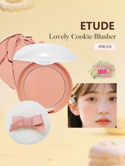 ETUDE كريم أحمر خدود بنكهة الزنجبيل والعسل BE101 من ماركة Lovely Cookie، بودرة ناعمة تضفي لون جذاب وساحر على الخدود، لمعة طبيعية وثابتة، سهلة الاستخدام، مستحضرات تجميل كورية، 4 جرام/0.14 أونصة