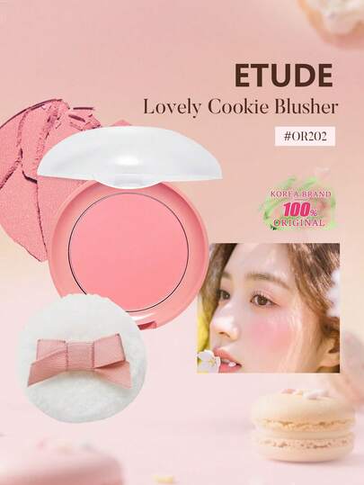 ETUDE كريم أحمر الخدود كوكي OR202 سكر مرجاني حلو، بودرة ناعمة تضفي لوناً جميلاً وساحراً على الخدود، مشرق وطبيعي، طويل الأمد، سهل الاستخدام، مكياج كوري، 4 جرام/0.14 أونصة