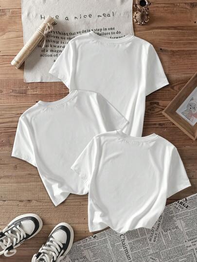 EZwear 3 قطع / مجموعة فستان قمصان موسيقى المهرجان، كرة الديسكو، طباعة الكرز قصير الرقبة للنساء