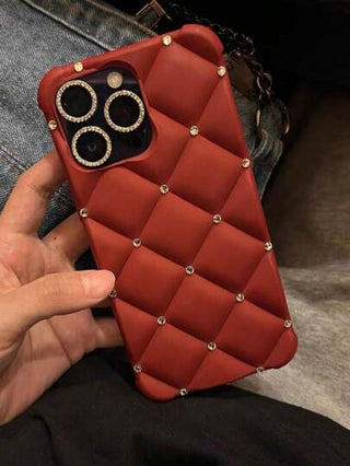 علبة هاتف قابلة للاستخدام مع أجهزة آيفون 15 برو ماكس، 13، 14، 12، 11، 16 ، مزخرفة بالترتر الأنيق والرباط اللامع