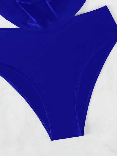 طقم تانكيني حريمي Swim بيكيني أسود للسباحة بجزء علوي ذو أربطة محاطة بالمنسوجات للاستخدام في الشاطئ في فصل الصيف