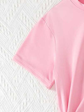 Elladie kids مجموعة تيشيرت بأكمام قصيرة مطبوع عليه شكل الكرز وسروال قصير، لفتيات المراهقات، ملابس رياضية للربيع والصيف، 2 قطعة/مجموعة