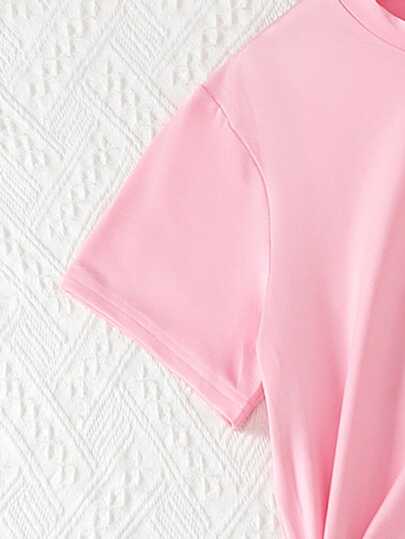 Elladie kids مجموعة تيشيرت بأكمام قصيرة مطبوع عليه شكل الكرز وسروال قصير، لفتيات المراهقات، ملابس رياضية للربيع والصيف، 2 قطعة/مجموعة