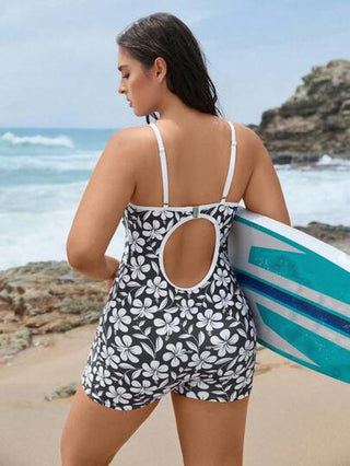 Swim SPRTY زي السباحة قطعة سفلية جزمة السباحة مطبوعة متناسبة مع القياسات الكبيرة للنساء قطعة واحدة