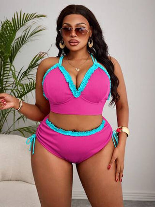 Slaydiva مجموعة ملابس سباحة للمرأة البدينة مزودة بسحاب