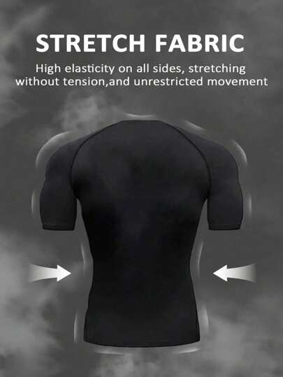 Manfinity Sport Polished قميص رياضي قصير الأكمام نصف كم بطبعة رأس ثور رقبة مستديرة للرجال