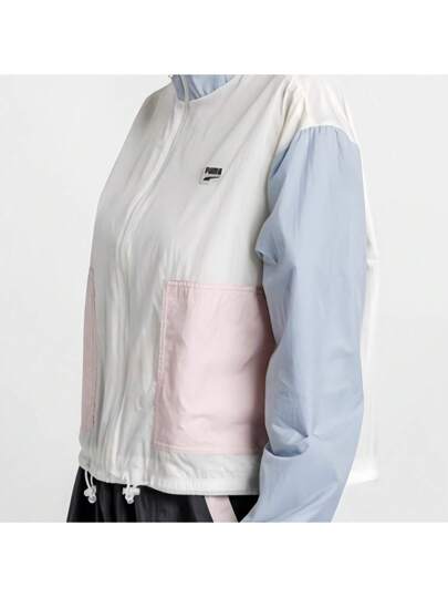 Puma سترة نسائية رياضية مريحة غير رسمية بياقة واقفة واقية من الشمس وواقية من الرياح