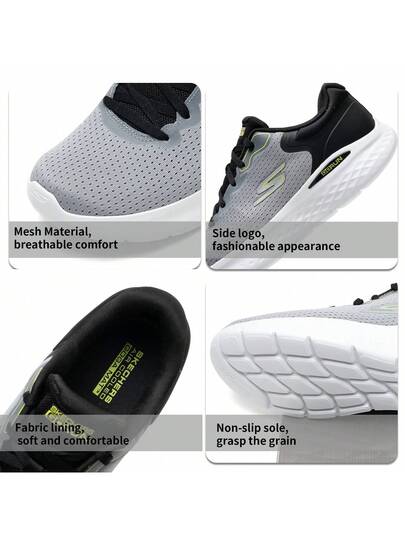 Skechers أحذية الجري الخفيفة للرجال GO RUN LITE، أحذية تدريب منخفضة القمة للتنقل اليومي والارتداء اليومي والسفر الخارجي، 220898-GYBK
