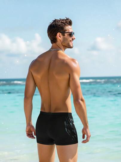 Manfinity Swimmode سراويل سباحة رجالي كاجوال للعطلات الشاطئية