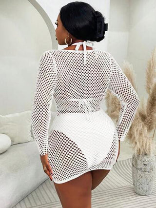 Slaydiva طقم ملابس سباحة من قطعتين مع خامة شبكية مثيرة من مقاسات كبيرة للأحزاب