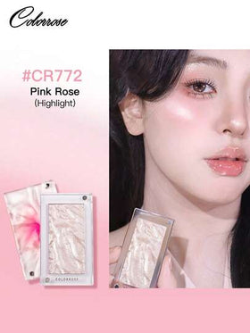 COLORROSE بودرة تسليط الضوء على الوجه, تصميم غطاء مغناطيسي, لوحة تسليط الضوء بالوان متلألئة, تسليط الضوء اللامع بمظهر طبيعي , إضاءة مكياج الوجه , خفيفة وناعمة , مستحضر تجميلي لتحسين جمال الوجه