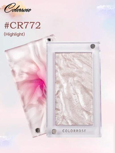COLORROSE بودرة تسليط الضوء على الوجه, تصميم غطاء مغناطيسي, لوحة تسليط الضوء بالوان متلألئة, تسليط الضوء اللامع بمظهر طبيعي , إضاءة مكياج الوجه , خفيفة وناعمة , مستحضر تجميلي لتحسين جمال الوجه