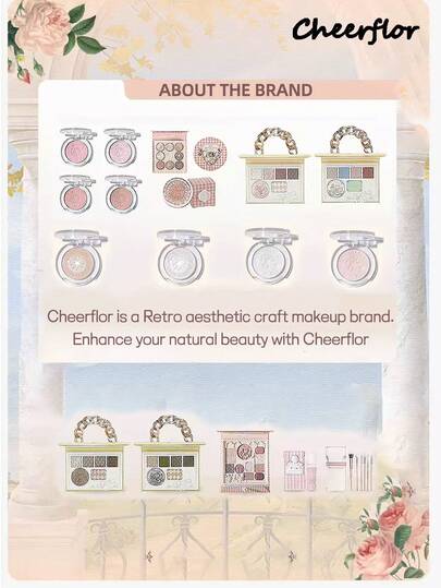 CHEERFLOR أحمر خدود بلون أحادي مرتفع , بودرة أحمر خدود, أحمر خدود بلمعة ناعمة, لون فاتح, ناعم, مستحضر تجميل للبشرة الجمالية