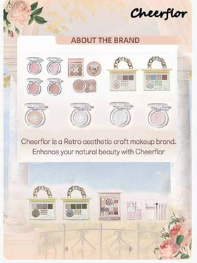 CHEERFLOR أحمر خدود بلون أحادي مرتفع , بودرة أحمر خدود, أحمر خدود بلمعة ناعمة, لون فاتح, ناعم, مستحضر تجميل للبشرة الجمالية