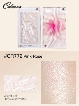 COLORROSE بودرة تسليط الضوء على الوجه, تصميم غطاء مغناطيسي, لوحة تسليط الضوء بالوان متلألئة, تسليط الضوء اللامع بمظهر طبيعي , إضاءة مكياج الوجه , خفيفة وناعمة , مستحضر تجميلي لتحسين جمال الوجه