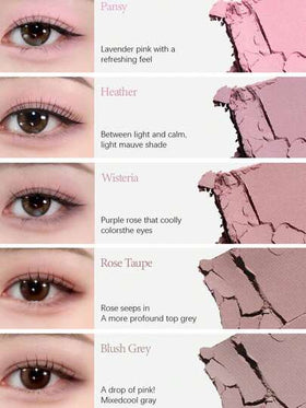HOLIKA HOLIKA ظلال العيون المفضلة لدي 48 HAZY MOON، خفيفة القوام قابلة للامتزاج، ملمس مسحوق ناعم، صبغة طويلة الأمد، حجم صغير للجيب، للتطبيق باليد، لا تتكتل، إعادة لمسه في أي وقت، ضروري للسفر، مزيل للانتفاخ، مكياج سريع 5 دقائق، مستحضرات تجميل كورية، 1.8 جر