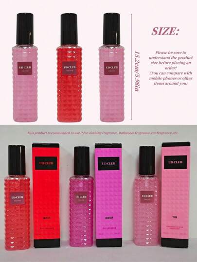 قطعة واحدة 100 مل من رذاذ العطر الخفيف للملابس، معطر هواء، عطر دائم وخفيف، مناسب لديكور المنزل والملابس المختلفة والحمامات والغرف والسيارات وضروريات العطلات