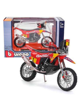 دراجة نارية Bburago 1:18 GASGAS RX450F (رالي داكار 2023) رقم 1 نموذج دراجة نارية معدنية، ديكور مكتبي للجمع، هدية لعيد الميلاد والكريسماس