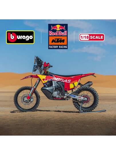 دراجة نارية Bburago 1:18 GASGAS RX450F (رالي داكار 2023) رقم 1 نموذج دراجة نارية معدنية، ديكور مكتبي للجمع، هدية لعيد الميلاد والكريسماس