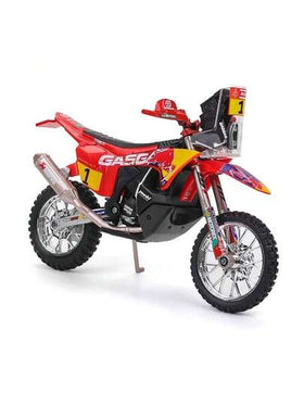 دراجة نارية Bburago 1:18 GASGAS RX450F (رالي داكار 2023) رقم 1 نموذج دراجة نارية معدنية، ديكور مكتبي للجمع، هدية لعيد الميلاد والكريسماس