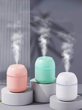 مجموعة مكونة من (جهاز نشر العطور + زيوت عطرية)، جهاز ترطيب الهواء بوجه مبتسم محمول بمنفذ USB سعة 220 مل، زيوت عطرية متعددة الروائح سعة 10 مل، مناسب للمنزل والفندق والحمام لتعطير الهواء وإزالة الروائح الكريهة، عطر طويل الأمد