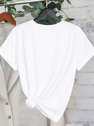 EZwear تي شيرت كاجوال للنساء ذو رقبة دائرية وأكمام قصيرة مطبوع عليه فراشات للصيف