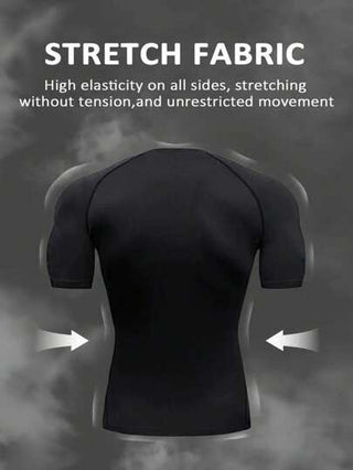 Manfinity Sport Polished تيشرت رياضي بناعم ضيق مطبوع باللون المتباين للرجال