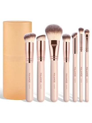 MAANGE 3/7/8/10 مجموعة فرش مكياج مع فرشاة أساس كبيرة ومتوسطة وصغيرة، فرش ظل العيون، فرش جرف الأنف، فرش كريم الأساس، أدوات مكياج